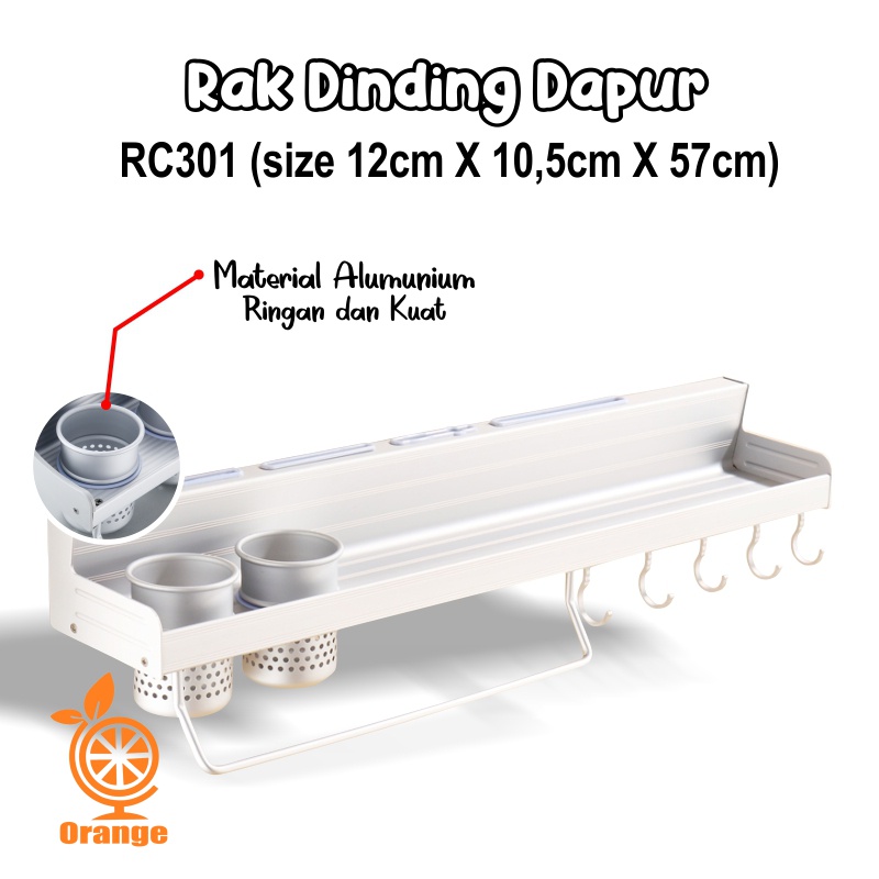 Rak Dinding Dapur Aluminium Multifungsi Modern Elegan WD