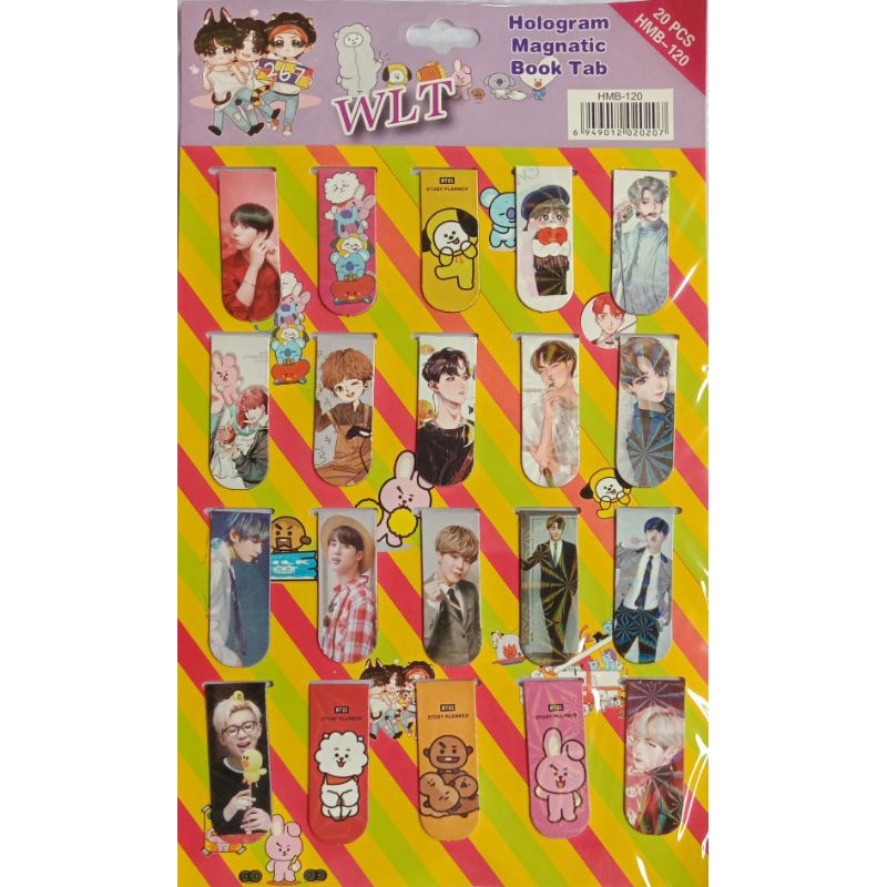 1 PAK ISI 20 PCS PEMBATAS BUKU BTS MAGNET / MAGNETIC HOLOGRAM