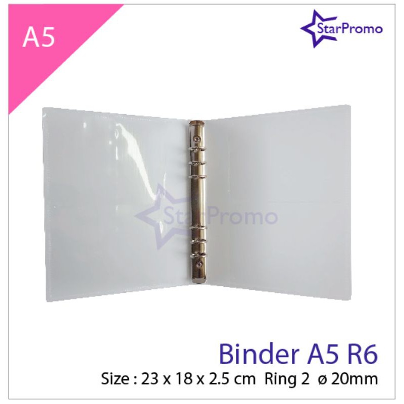 

Binder Plastik A5 ring 6 Dengan Selipan Cover