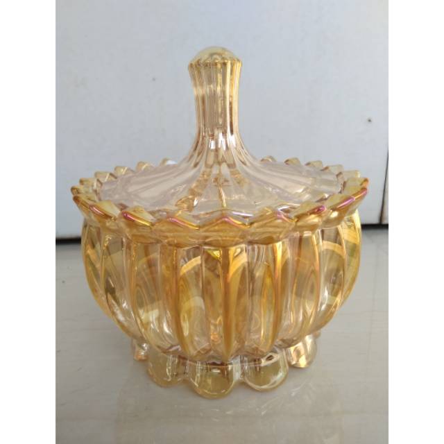 Toples Gold Lotus Glass Canister