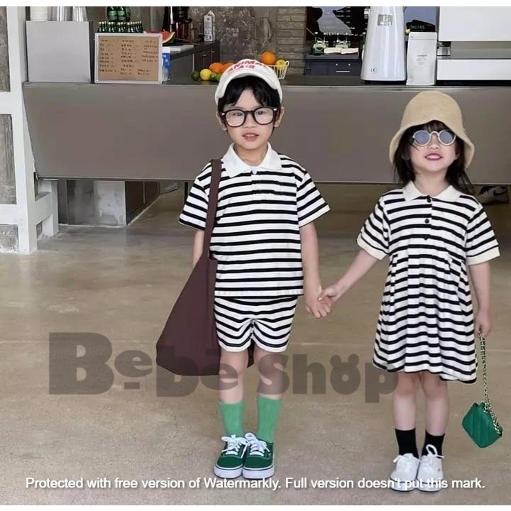 Dres anak motif salur usia1 sampai 6 tahun bahan katun//baju anak laki-laki//baju anak perempuan