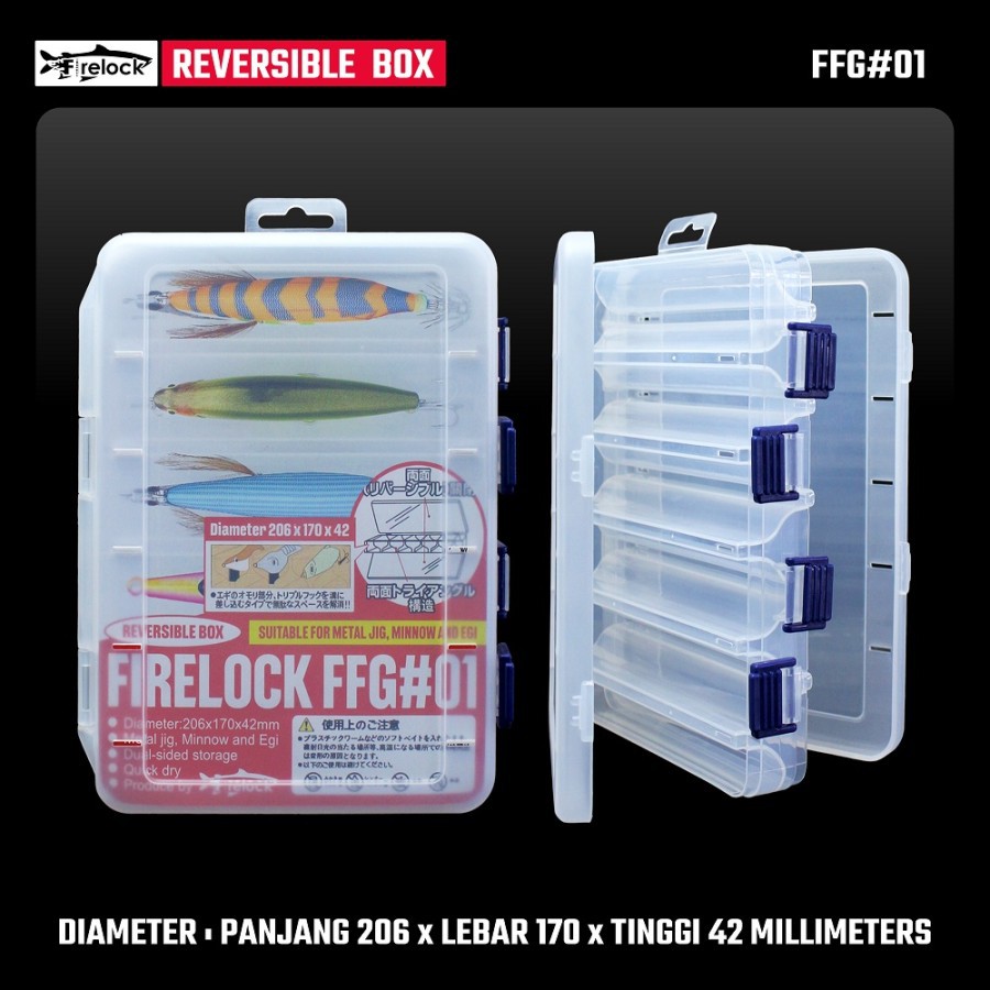 BOX UMPAN PANCING FIRELOCK Reversible Box Metal Jig, Minnow dan EGI