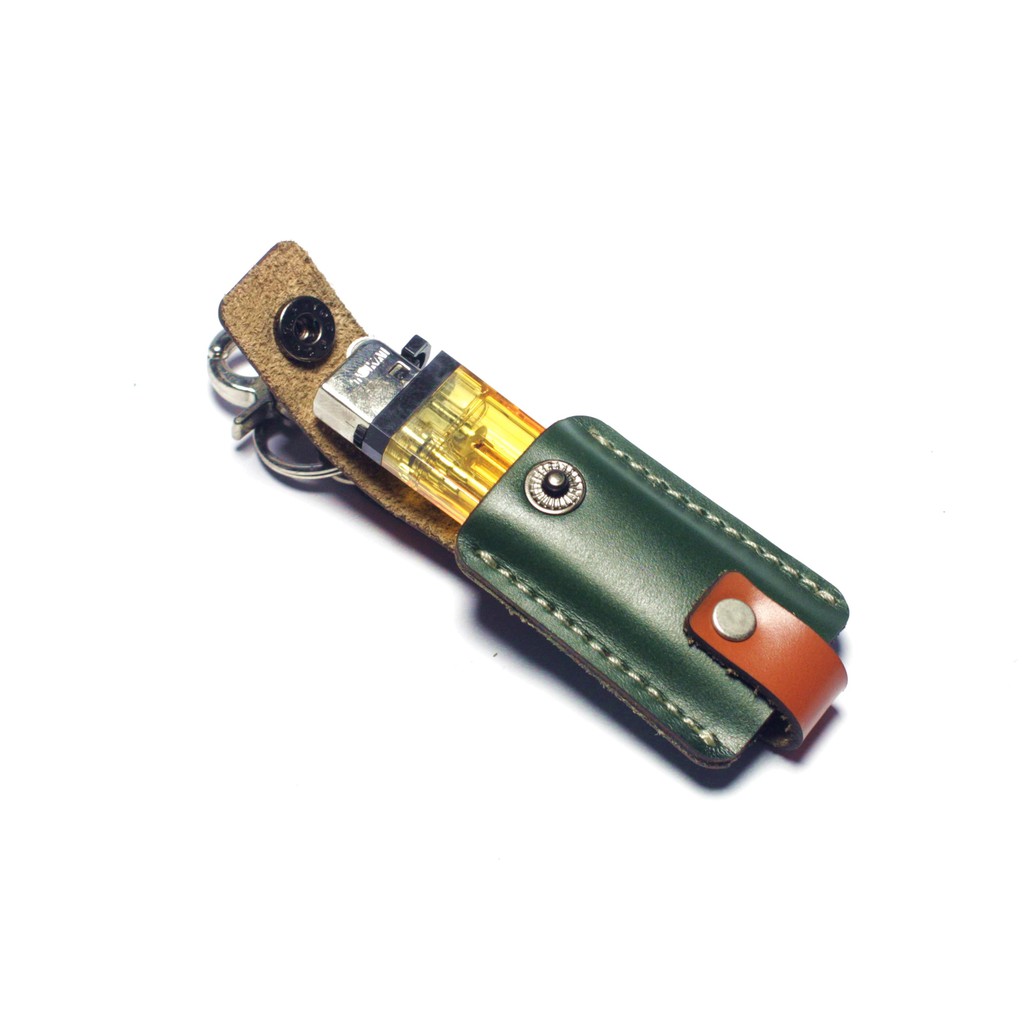 sarung dompet korek gas kulit asli lighter case gantungan PHKC966