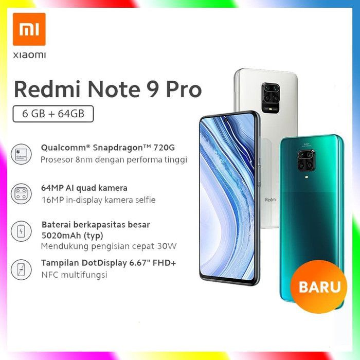 Xiaomi Redmi Note 9 Pro (6GB+64GB) Snapdragon 720G 64MP Quad Kamera