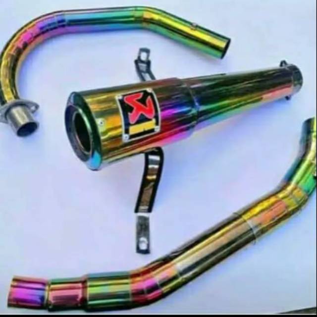 Knalpot akrapovic full pelangi Satria fu vixion R15 CBR150 CBR150R VERZA BYSON GSX150