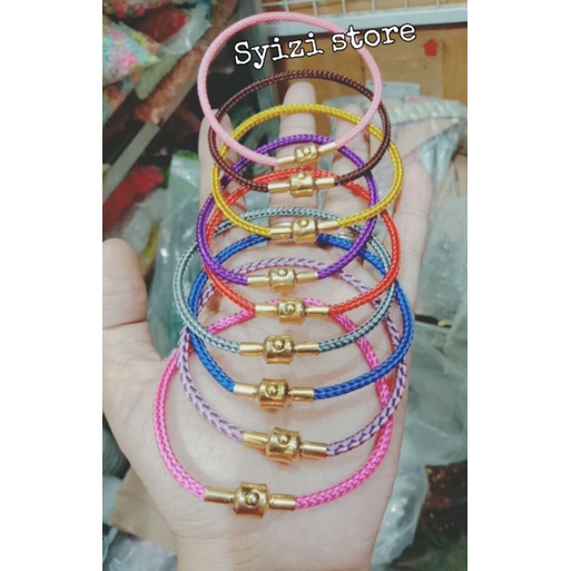 (free stoper)Gelang kawat kuncian tombol/ gelang tali waterproof/ gelang kuncian pencetan 3mm