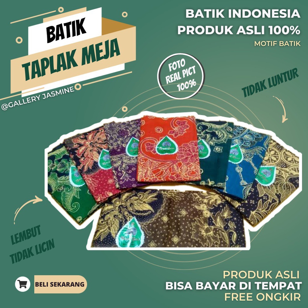 Taplak Meja guru batik /  taplak meja guru kain taplak meja /  taplak meja makan motif galeryjasmine
