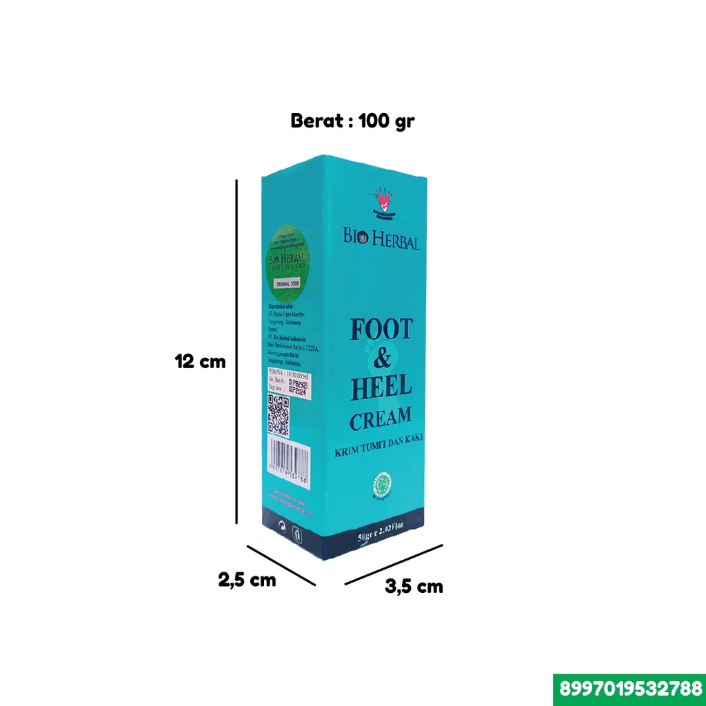 BIO HERBAL FOOT CREAM ORI - BIO HEBRAL FOOT &amp; HEEL CREAM 50GR BPOM