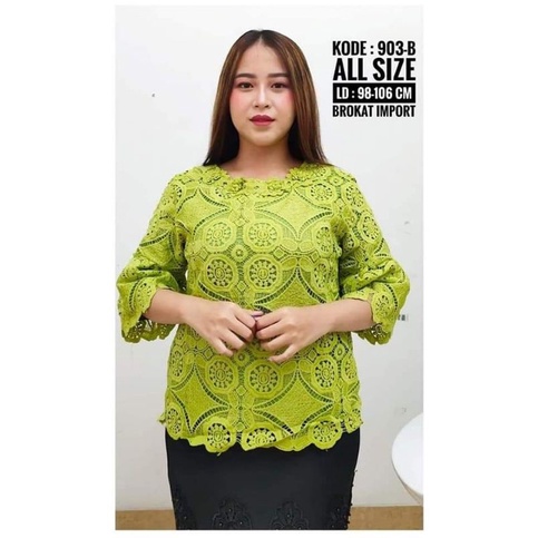 Atasan brokat viral import motif bunga cantik lengan terompet