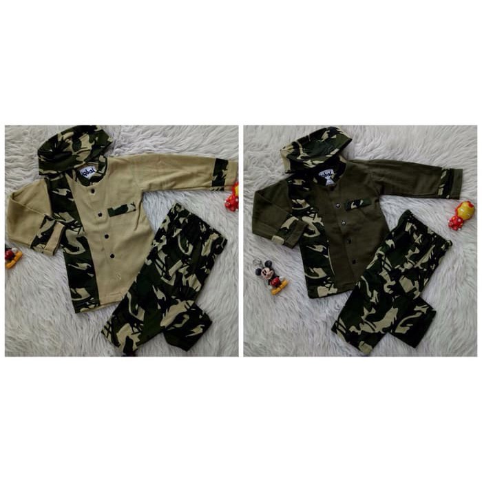 Baju koko army iqbal baju bayi anak