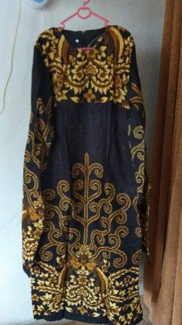 Ms Gamis Batik Sriwedari Maxi Super Jumbo Xxxxl Ld 128cm Bumil/busui Katun Sogan