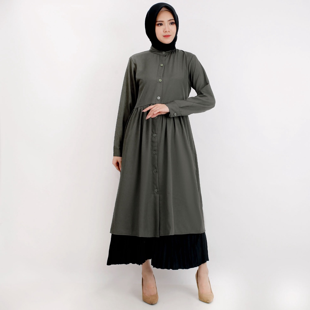 LONG TUNIK KEMEJA POLOS WANITA BUSUI 801