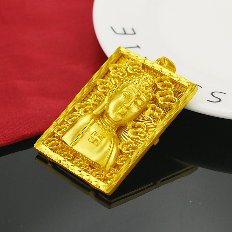 Kalung Emas Asli Kadar 375 Dengan Liontin Tag Buddha Untuk Pria