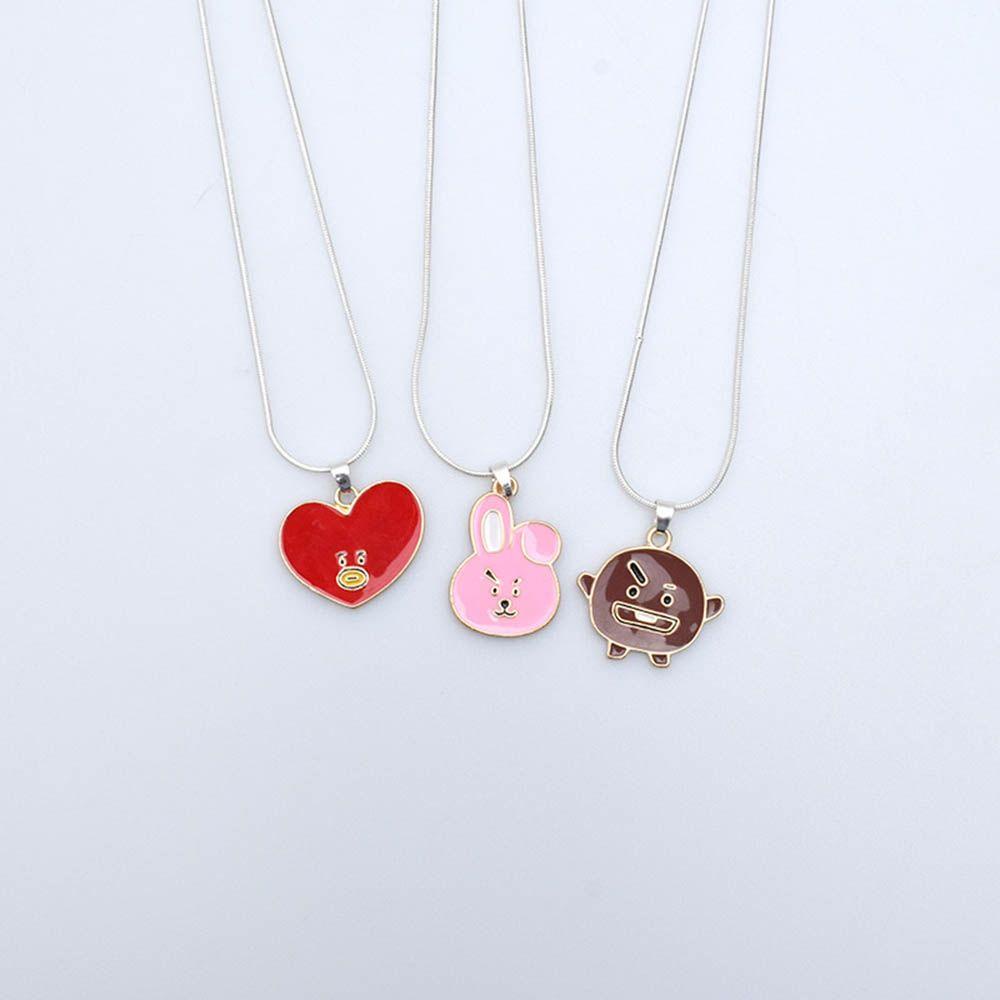 TOP Kalung BTS Fashion Perhiasan Lucu Indah Charms BT21 Jewelry