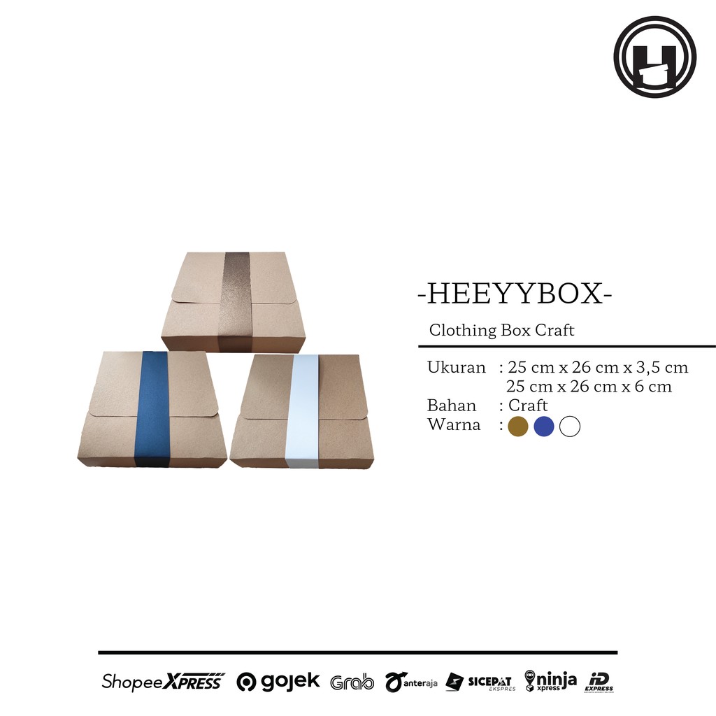 KRAFT CLOTHING BOX READYSTOCK  box baju bahan craft coklat tipis untuk jaket sweater hijab pakaian