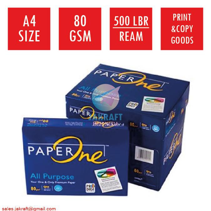 

Khusus Gojek Grab! Kertas HVS A4 80 Gram Gsm PAPERONE PAPER ONE