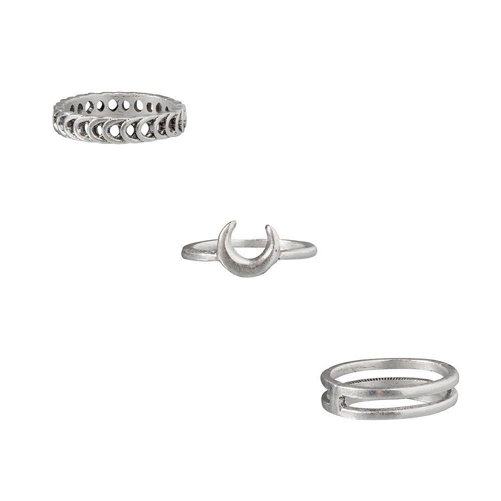 Nanas 7PCS/Set Cincin Set Fashion Wanita Aksesoris Warna Silver