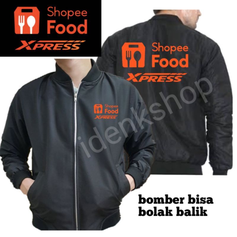 jaket bomber hitam driver online sfdt & express simple keren