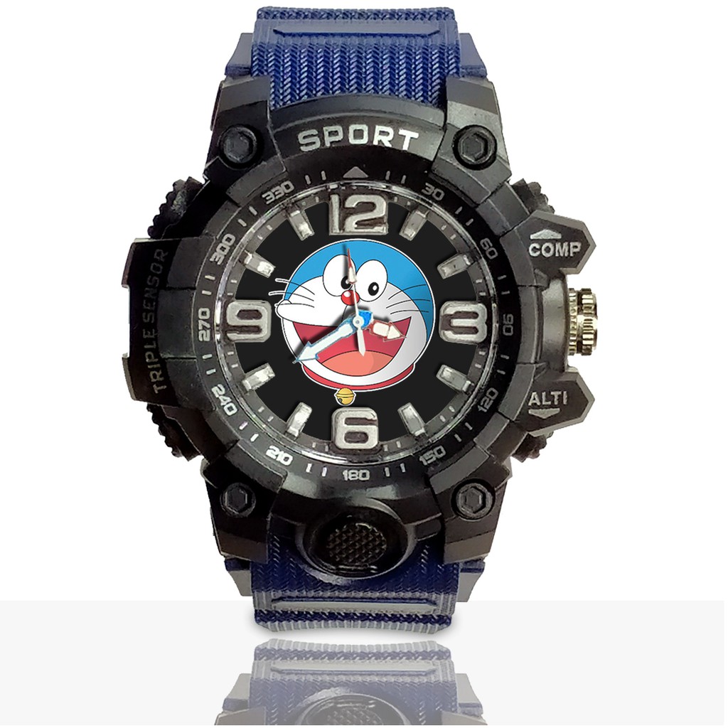 Jam Tangan Custom DORAEMON motif 4 Ruber- Water Resistant