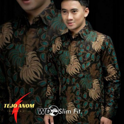 New Kemeja Batik Slimfit Exclusive Original Butik Atasan Batik Seragam M L Xl Xxl
