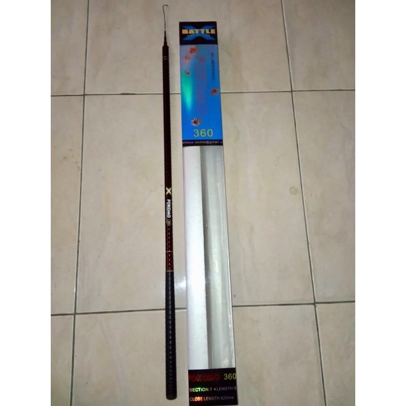 Joran Tegek Battle X Fokomo Panjang 360, 7 Section, Length 3, Panjang Tertutup 620mm