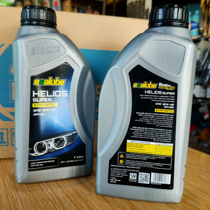 Oli EVALUBE HELIOS SUPER SYNTHETIC SAE 10W-40 API SN    1Liter