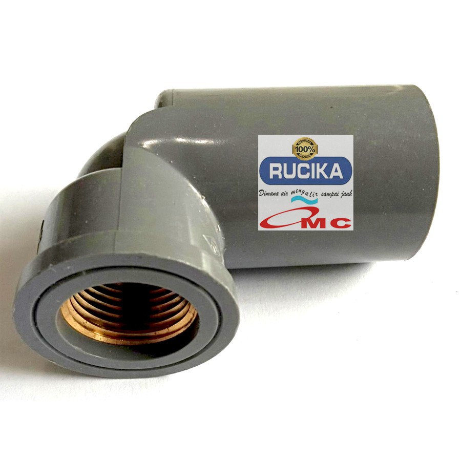 Pralon Knee Keni Drat Dalam Kuningan Faucet Elbow Mi 1/2 X 3/4 RUCIKA