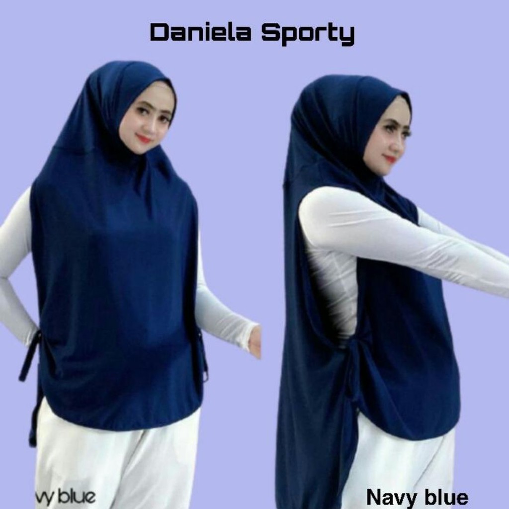 Khimar Hijab Jilbab Syari Kerudung Instan  DANIELA Sporty Jersey Premium