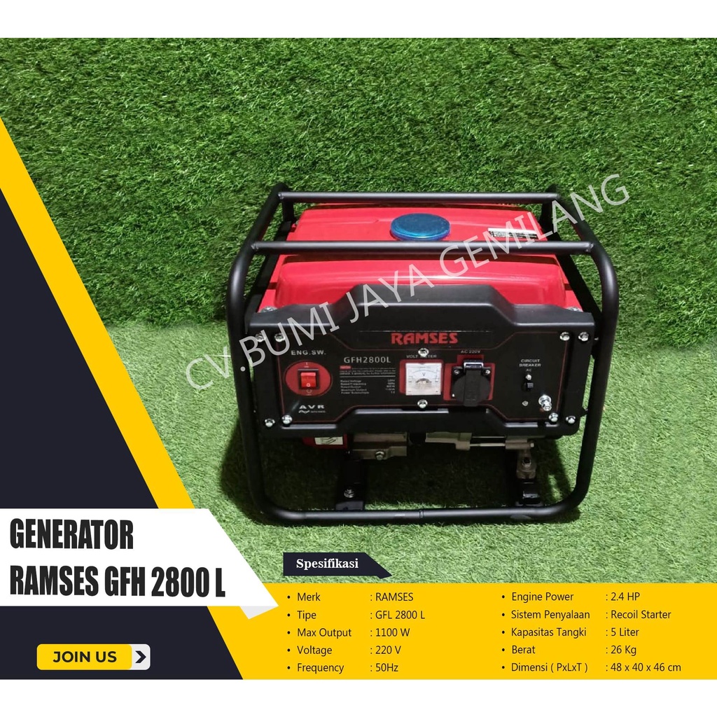 MESIN GENSET / GENERATOR RAMSES GFH 2800 L