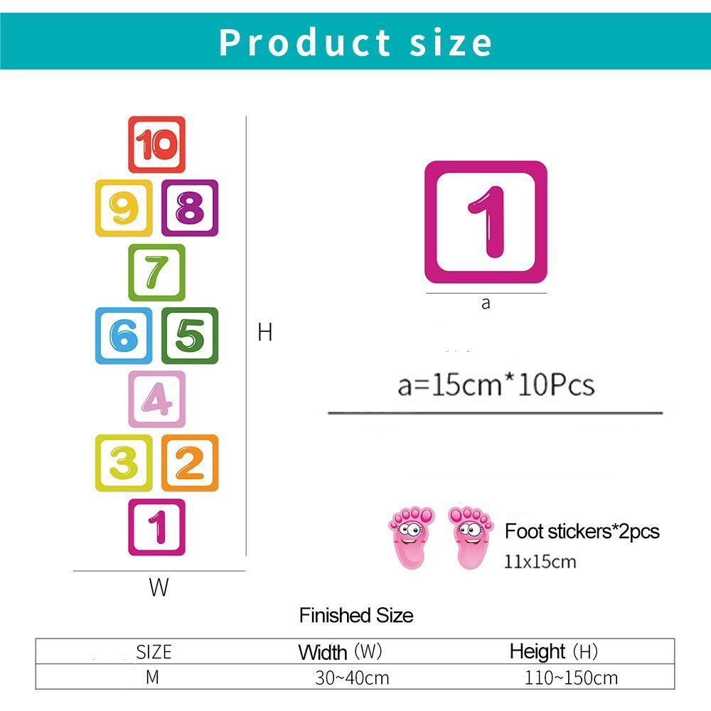 Solighter Hopscotch Game Removable Dekorasi Rumah Nursery Decals Kartun Angka Grids