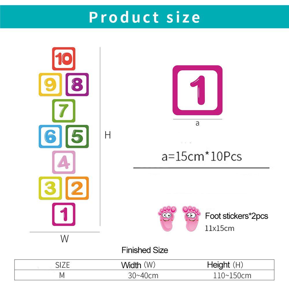 R-bunga Hopscotch Permainan Perekat Diri Dekorasi Rumah Pembibitan Decals Kartun Angka Grids