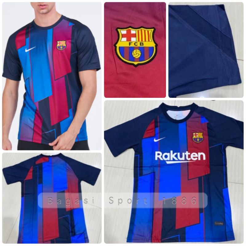 Jersey Baju Barca Prematch Kit Training Latihan 2021 2022 Warna Warni 2021/22 Barcelona New Shirt