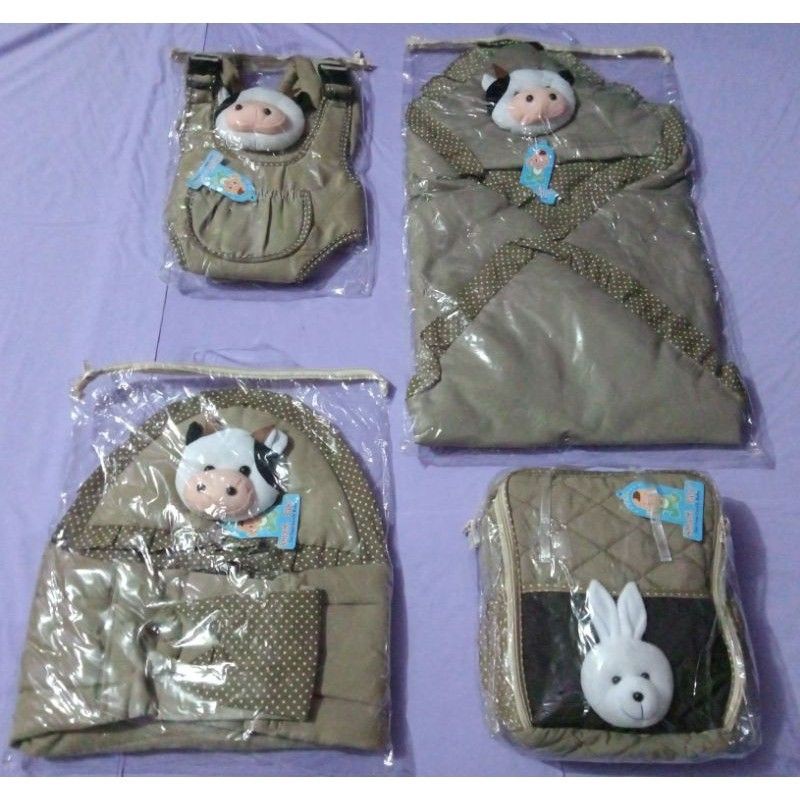 TERMURAH !!! SET PERLENGKAPAN BAYI (PAKET HEMAT 5in1)-cream , tanpa kasur