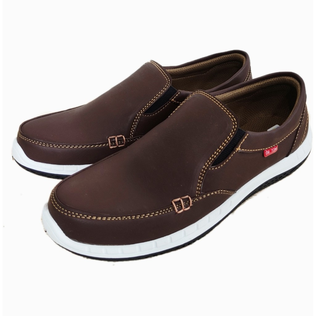 Sepatu Pria Kerja Kantor / Formal Model Slip On Kasual Kulit Sol karet  DR.TOM TM03