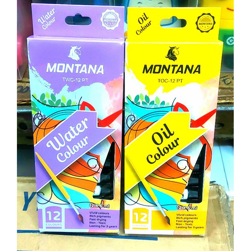 

Cat Minyak MONTANA isi 12 Warna Oil Water Colour Cat air