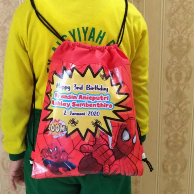 

Goodie bag ulang tahun anak custom spiderman free desain souvenir anak gratis undangan