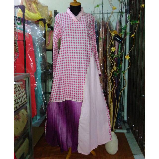 gamis kotak2 pink