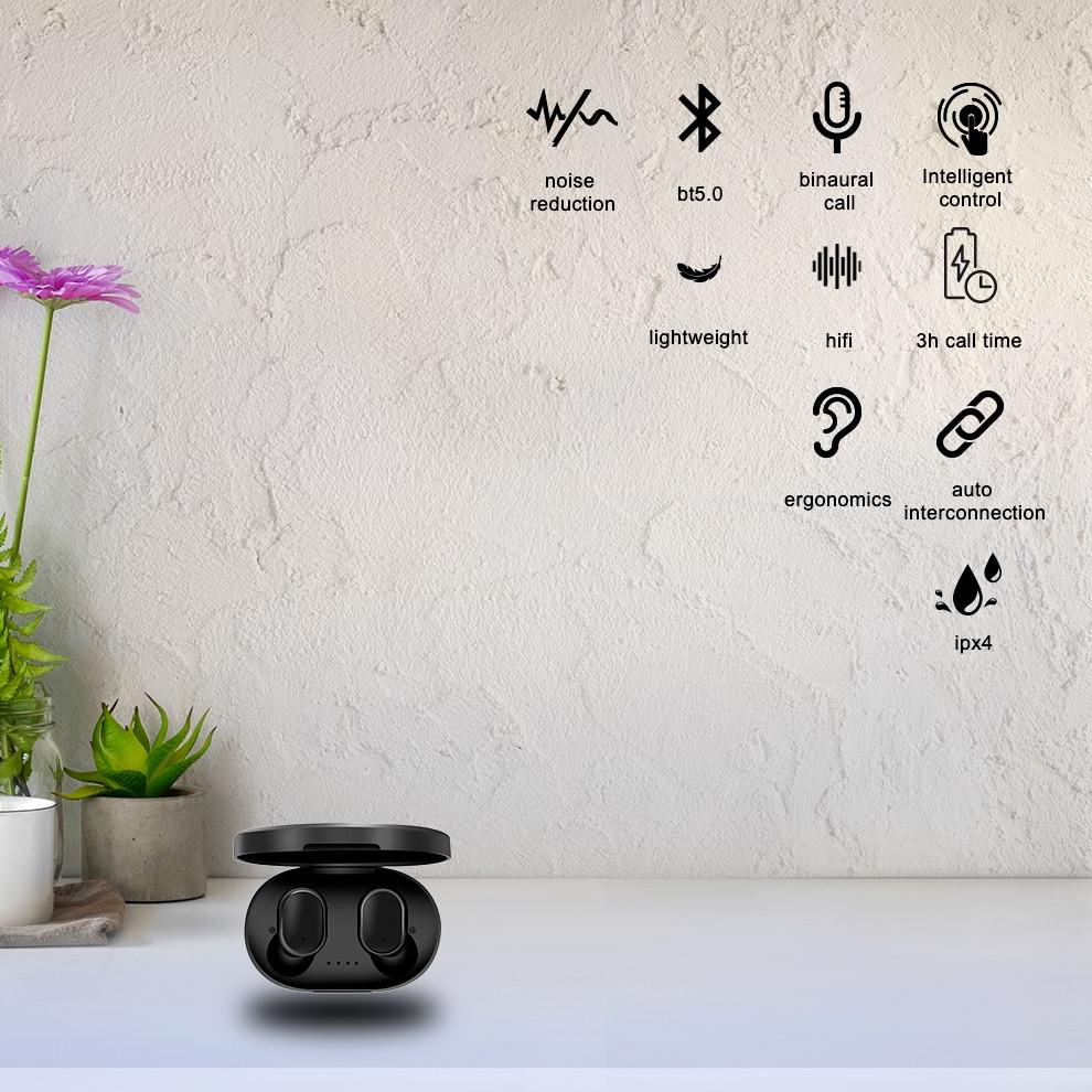 Untuk Kepuasan Anda BENCO TWS Headset Bluetooth 5.0 HD Earphone Wireless Touch IPX4 Anti Air dapat C