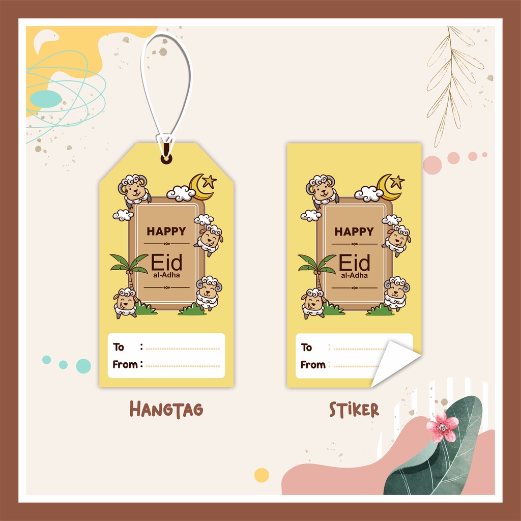 

5pcs Hangtag Hari Raya Idul Adha Stiker Kartu Ucapan Hari Besar Hang Tag Gantungan