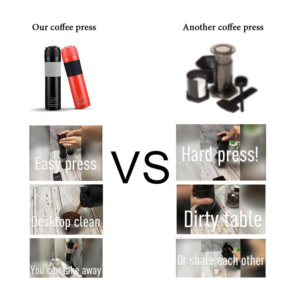 Top 350ML French Press Tahan Panas Dengan Filter Coffee Press Kopi Espresso