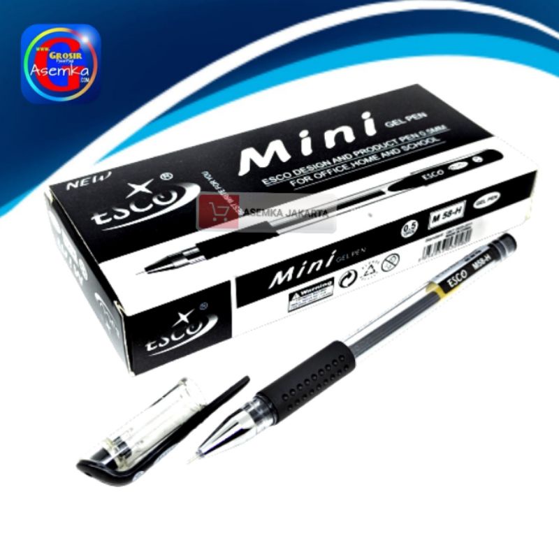 [GPA] Bolpen Esco Mini Gel grosir 12pcs