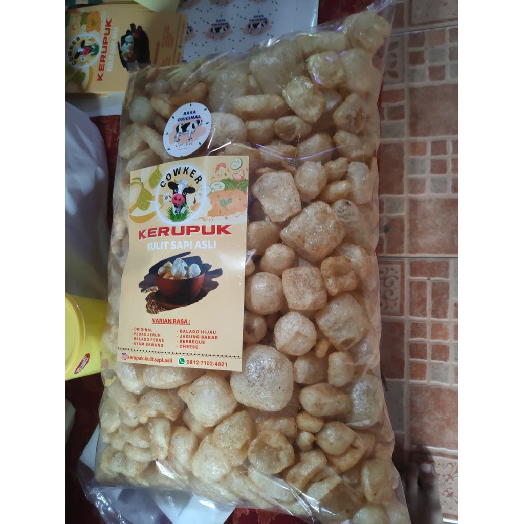 

TERMURAH !!! Kerupuk Kulit Sapi Asli 500 gram (8 Varian Rasa)