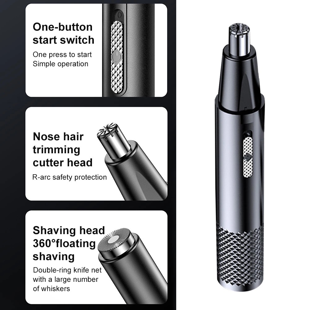 Alat Penghilang Bulu Tubuh Universal USB Rechargeable R-type Fillet Head Trimmer Alat Cukur Rambut Hidung Pria Tidak Melukai Kulit
