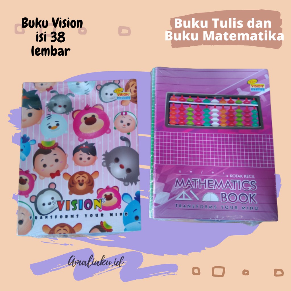 

1 Pack Buku Tulis Garis dan Buku Tulis Kotak Matematika 38 lembar