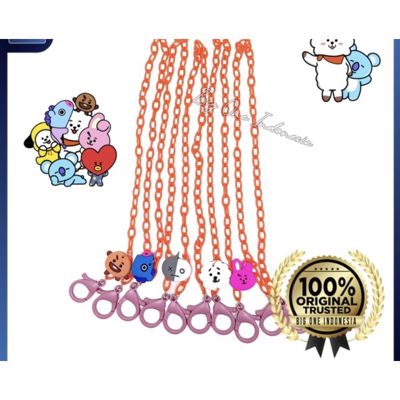 Tali Rantai Gantungan Masker Anak dan Dewasa, Tali Masker BT21, Kalung Masker  Ponny, Mask Lanyard