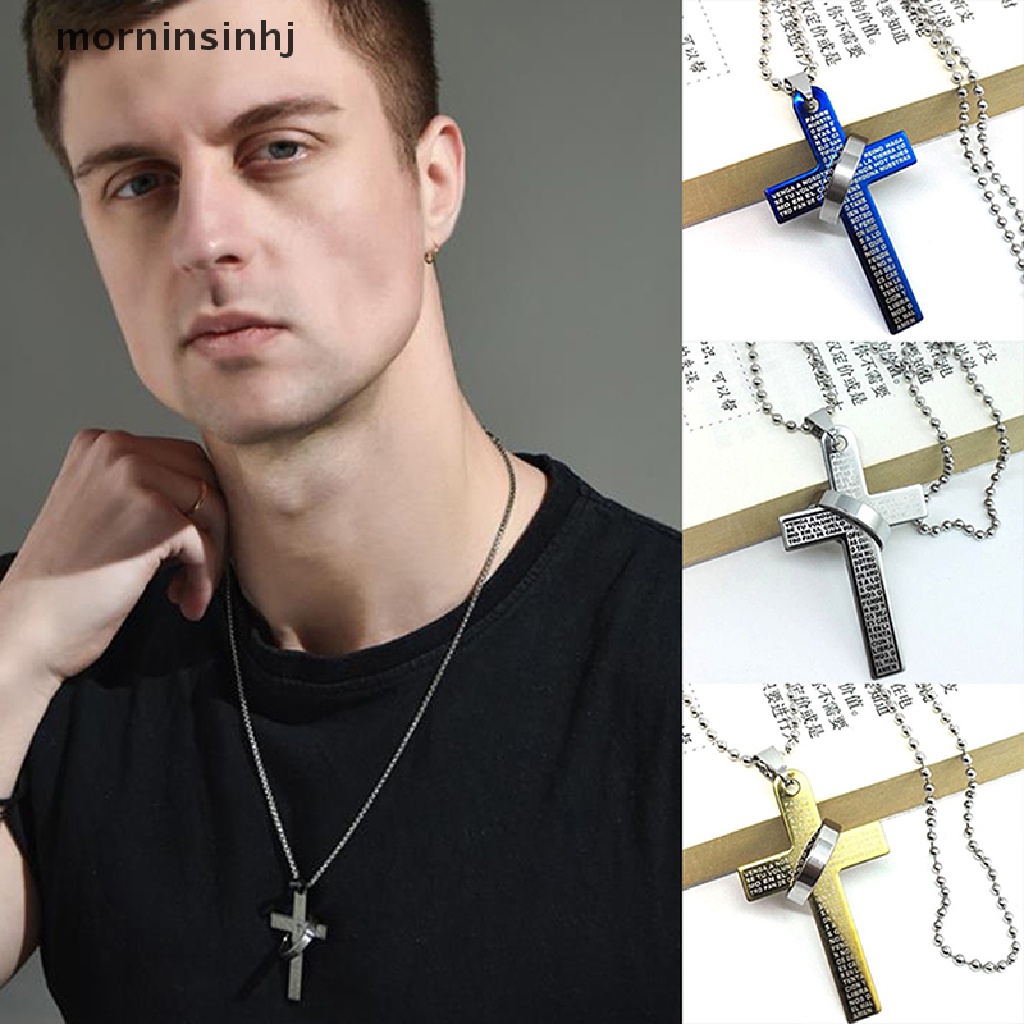 Mor Kalung Rantai Liontin Salib Yesus Bahan Alloy Untuk Umat Kristen