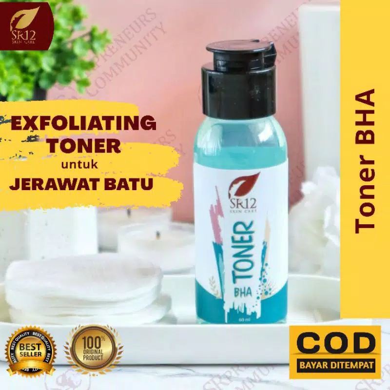 TONER BHA SR12 Eksfoliasi eksfoliater kulit beruntus dan jerawat