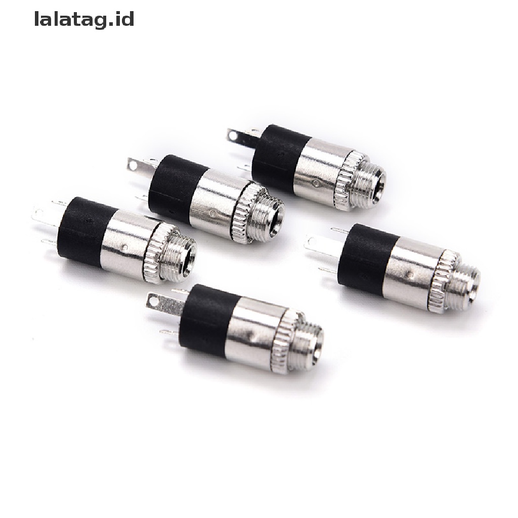 (Flyag) 5pcs PJ392 Jack Audio 3.5 &quot;Female Warna Silver Untuk Headphone