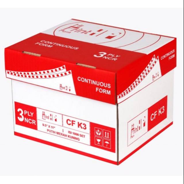 

CONTINUOUS FORM 9.5 x 11 3 PLY NCR Hi Print ( ISI 1000 sheets)
