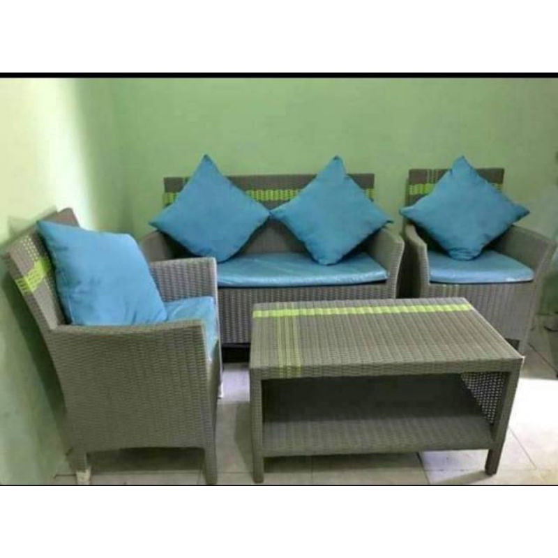 kursi tamu Hawai rotan sintetis